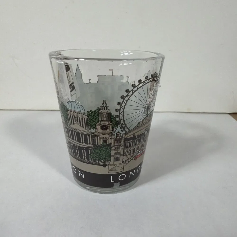 London Shot Glass Souvenir with London City Sights New w/Tag